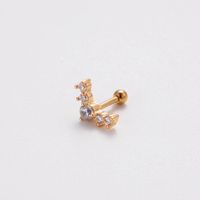 1 Piece Ear Cartilage Rings & Studs Korean Style Heart Shape Butterfly Copper Plating Inlay Zircon main image 7