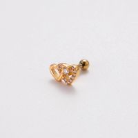 1 Piece Ear Cartilage Rings & Studs Korean Style Heart Shape Butterfly Copper Plating Inlay Zircon main image 6