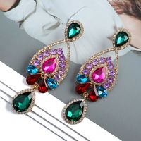 1 Pair Elegant Geometric Inlay Zinc Alloy Rhinestones Drop Earrings main image 1