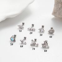 1 Piece Ear Cartilage Rings & Studs IG Style Korean Style Heart Shape Copper Plating Inlay Zircon main image 4