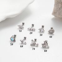 1 Piece Ear Cartilage Rings & Studs IG Style Korean Style Heart Shape Copper Plating Inlay Zircon sku image 5