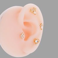 1 Pièce Boucles D'Oreilles Cartilage Style IG Style Coréen Forme De Cœur Le Cuivre Placage Incruster Zircon main image 3