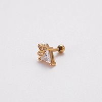 1 Piece Ear Cartilage Rings & Studs Simple Style Korean Style Dragonfly Butterfly Copper Plating Inlay Zircon main image 5