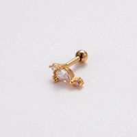 1 Piece Ear Cartilage Rings & Studs Simple Style Korean Style Dragonfly Butterfly Copper Plating Inlay Zircon main image 7