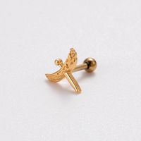 1 Piece Ear Cartilage Rings & Studs Simple Style Korean Style Dragonfly Butterfly Copper Plating Inlay Zircon main image 4