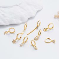 1 Piece Simple Style Star Tassel Flower Inlay Copper Zircon Earrings main image 6