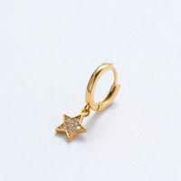 1 Piece Simple Style Star Tassel Flower Inlay Copper Zircon Earrings main image 5
