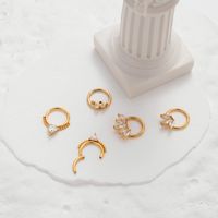 1 Piece Nose Rings & Studs Punk Solid Color 316 Stainless Steel  Copper Plating Inlay Zircon main image 10