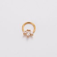 1 Piece Nose Rings & Studs Punk Solid Color 316 Stainless Steel  Copper Plating Inlay Zircon main image 5