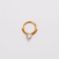 1 Piece Nose Rings & Studs Punk Solid Color 316 Stainless Steel  Copper Plating Inlay Zircon main image 3
