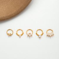 1 Piece Nose Rings & Studs Punk Solid Color 316 Stainless Steel  Copper Plating Inlay Zircon main image 8