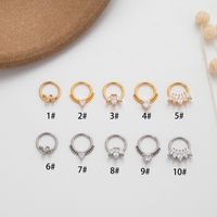 1 Piece Nose Rings & Studs Punk Solid Color 316 Stainless Steel  Copper Plating Inlay Zircon main image 1