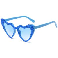 Fashion Heart Shape Ac Special-shaped Mirror Diamond Frameless Women's Sunglasses sku image 12