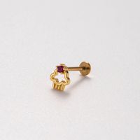 1 Piece Ear Cartilage Rings & Studs IG Style French Style Korean Style Flower Bow Knot Pure Titanium Copper Inlay Zircon main image 7