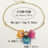 304 Stainless Steel Arylic 14K Gold Plated Casual Commute Plating Petal Acrylic Necklace main image 2