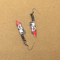 1 Pair Exaggerated Funny Blade Arylic Drop Earrings main image 5