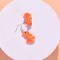 1 Pair Cute Funny Simple Style Shrimp Resin Drop Earrings main image 4