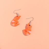 1 Pair Cute Funny Simple Style Shrimp Resin Drop Earrings main image 3