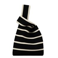 Women's Small Knit Color Block Classic Style Square Open Shoulder Bag main image 4
