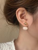 1 Pair Elegant Solid Color Enamel Copper Ear Studs main image 3