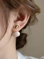 1 Pair Elegant Solid Color Enamel Copper Ear Studs main image 4