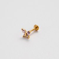 1 Piece Ear Cartilage Rings & Studs Simple Style Heart Shape Flower Bow Knot Pure Titanium Copper Inlay Zircon main image 10