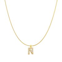 Simple Style Letter Copper Zircon Pendant Necklace In Bulk main image 2