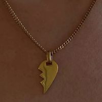 Simple Style Heart Shape Titanium Steel Plating Pendant Necklace main image 5