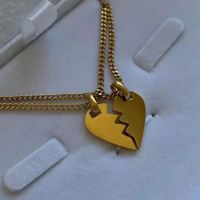 Simple Style Heart Shape Titanium Steel Plating Pendant Necklace main image 3