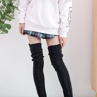 Women's Casual Solid Color Mohair Over The Knee Socks A Pair main image 3