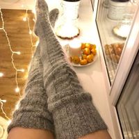 Women's Casual Solid Color Mohair Over The Knee Socks A Pair main image 4