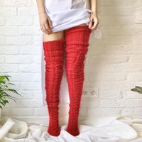 Women's Casual Solid Color Mohair Over The Knee Socks A Pair sku image 2