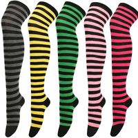 Women's Japanese Style Stripe Polyester Cotton Over The Knee Socks A Pair main image 3