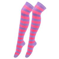 Women's Japanese Style Stripe Polyester Cotton Over The Knee Socks A Pair sku image 45