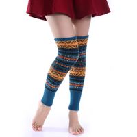 Women's Vintage Style Bohemian Geometric Wool Polyacrylonitrile Fiber Jacquard Over The Knee Socks A Pair sku image 5