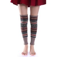 Women's Vintage Style Bohemian Geometric Wool Polyacrylonitrile Fiber Jacquard Over The Knee Socks A Pair sku image 4