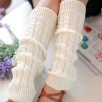 Women's Japanese Style Solid Color Polyacrylonitrile Fiber Jacquard Crew Socks A Pair main image 1