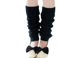 Frau Japanischer Stil Einfarbig Polyacrylnitril-faser Jacquard Crew Socken Ein Paar main image 3