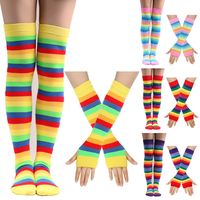 Unisex Casual Rainbow Polyester Cotton Over The Knee Socks 1 Set main image 4
