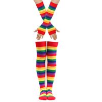 Unisex Casual Rainbow Polyester Cotton Over The Knee Socks 1 Set main image 3