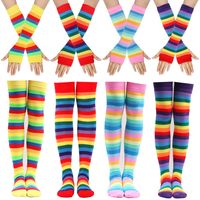 Unisex Casual Rainbow Polyester Cotton Over The Knee Socks 1 Set main image 1