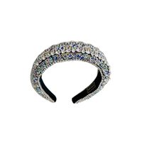 Simple Style Solid Color Cloth Inlay Rhinestones Hair Band main image 2