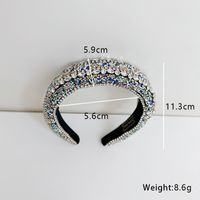 Simple Style Solid Color Cloth Inlay Rhinestones Hair Band main image 3