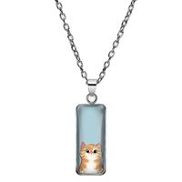 Einfacher Stil Katze Legierung Patchwork Glas Frau Halskette Mit Anhänger sku image 10