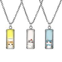 Style Simple Chat Alliage Patchwork Verre Femmes Pendentif main image 3