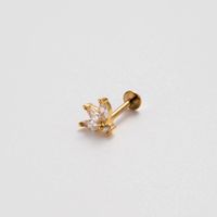1 Stück Ohrknorpelringe &Stecker Einfacher Stil Herzform Blume Bogenknoten Reines Titan Kupfer Inlay Zirkon main image 4