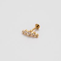 1 Piece Ear Cartilage Rings & Studs Simple Style Water Droplets Flower Snake Pure Titanium Copper Inlay Zircon main image 4