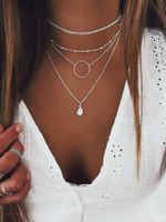 Simple Style Solid Color Alloy Wholesale Layered Necklaces sku image 1