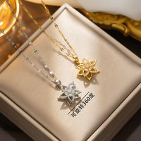 Simple Style Hexagram Stainless Steel Inlay 18k Gold Plated Pendant Necklace main image 5