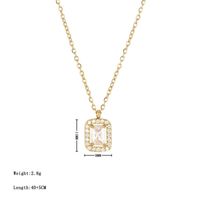 Simple Style Rectangle Stainless Steel Plating Inlay Zircon White Gold Plated Gold Plated Pendant Necklace sku image 1
